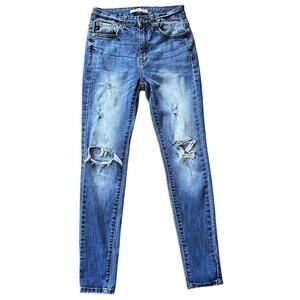 KanCan Super Skinny Distressed High-Rise Jeans 7/27